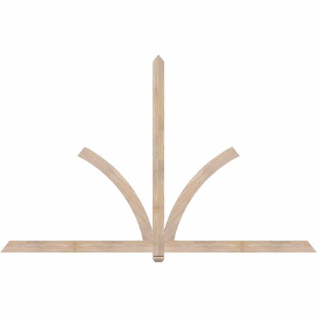 Ekena Millwork Redmond Smooth Timber Gable Bracket, Douglas Fir, 96"W x 60"H x 1 1/2"D x 3 1/2"F, 15/12 Pitch GBW096X60X0204RED00SDF